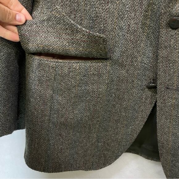 Panhandle Slim Western Blazer Grey Tweed Vintage Cowboy Jacket Elbow Patches - Picture 10 of 12